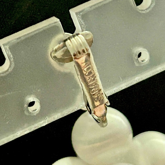 Vintage Sarah Coventry Pearl Silver Clip On Earrings - Picture 3 of 4